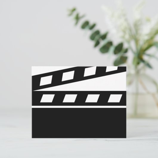 Black Clapperboard Postkarte (Stehend Vorderseite)