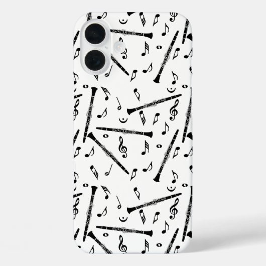 Black Clarinets Musiknoten Case-Mate iPhone Hülle (Rückseite)