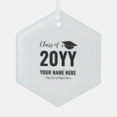 Black Class of 2021 Abschluss Weihnachtsgeschenk Ornament Aus Glas (Vorderseite)
