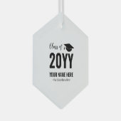 Black Class of 2021 Abschluss Weihnachtsgeschenk Ornament Aus Glas (Vorderseite Rechts)