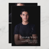 Black Class of 2024 Abschluss Danke Foto (Vorne/Hinten)