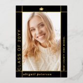 Black Class of 2025 Abschluss-Folie Folieneinladung (Vorderseite)