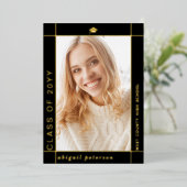 Black Class of 2025 Abschluss-Folie Folieneinladung (Stehend vorne)