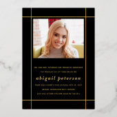 Black Class of 2025 Abschluss-Folie Folieneinladung (Rückseite)