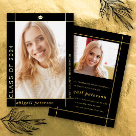 Black Class of 2025 Abschluss-Folie Folieneinladung