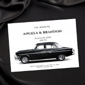 Black Classic Car Wedding Einladung