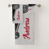 Black Classic Corvette Design Badetuch Set (Insitu)