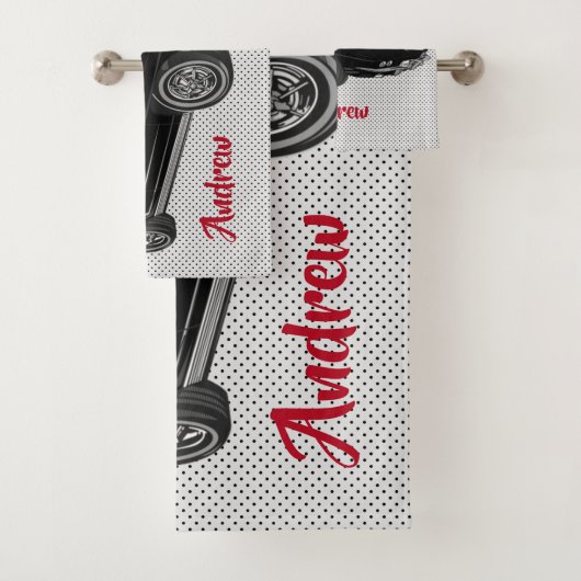 Black Classic Corvette Design Badetuch Set (Insitu)