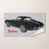 Black Classic Corvette Design Badetuch Set (Handtuch)