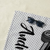 Black Classic Corvette Design Strandtuch (Beispiel)