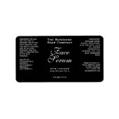 Black Classic Cosmetics Dropper Bottle Label Adressaufkleber (Vorne)