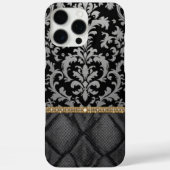 Black Classic Damask Luxe Case-Mate iPhone Hülle (Rückseite)