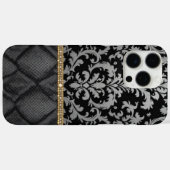 Black Classic Damask Luxe Case-Mate iPhone Hülle (Rückseite (Horizontal))