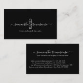 Black Classic Einfache Friseur Stange Haarsalon Visitenkarte (Vorne/Hinten)