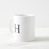 Black Classic Elegant Monogram Kaffeetasse (Vorderseite Links)