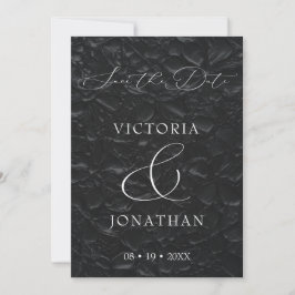 Black Classic Elegante Script-Foto Save The Date