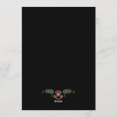 Black classic floral wedding einladung (Rückseite)