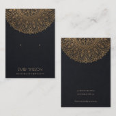 BLACK CLASSIC GOLD ORNATE MANDALA EARRING DISPLAY VISITENKARTE (Vorne/Hinten)