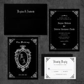 Black Classic Gothic-Hochzeit Einladung