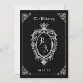 Black Classic Gothic-Hochzeit Einladung (Vorderseite)