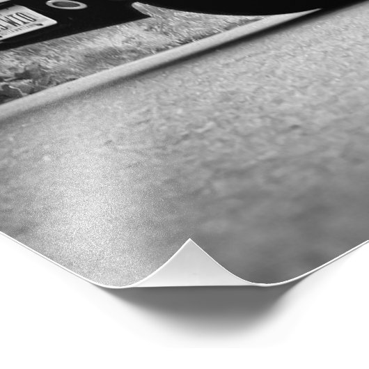 Black Classic Muscle Car Fotodruck (Ecke)