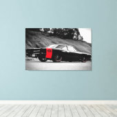 Black Classic Muscle Car Leinwanddruck (Insitu (Holzboden))