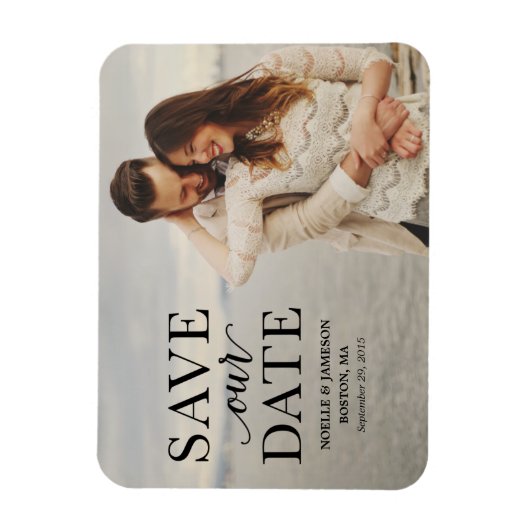 Black Classic Overlay | Datum speichern Magnet (Vertikal)