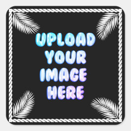 Black Classic Round Sticker with a Business Logo