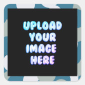 Black Classic Round Sticker with a Business Logo (Vorderseite)