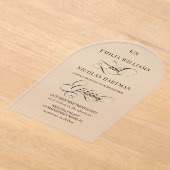 Black Classic Simple Calligraphy Wedding Acryleinladungen (Ablage )