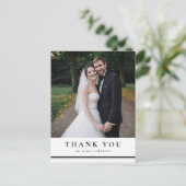 Black Classic Typografy Striped Wedding Vielen Dan Postkarte (Stehend Vorderseite)