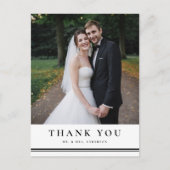 Black Classic Typografy Striped Wedding Vielen Dan Postkarte (Vorderseite)