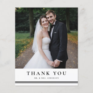Black Classic Typografy Wedding Danke Card