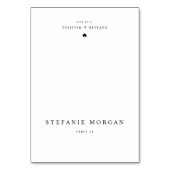 Black Classic Typografy Wedding Platzkarte Tischnummer (Vorderseite)