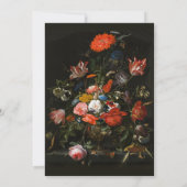 Black classic vintage floral bouquet birthday einladung (Rückseite)