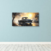 Black Classic Vintage Pickup Truck 1957 Leinwanddruck (Insitu (Holzboden))