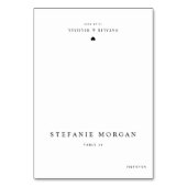 Black Classic Wedding Meal Choice Platzkarte Tischnummer (Vorderseite)