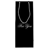 Black Classy Designer Weinbeutel Geschenktüte Für Weinflaschen (Rückseite)