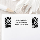 Black Classy Diamond Holiday Address Labels (Insitu)