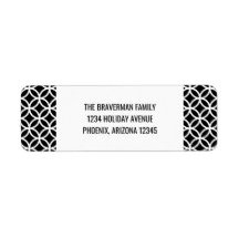 Black Classy Diamond Holiday Address Labels