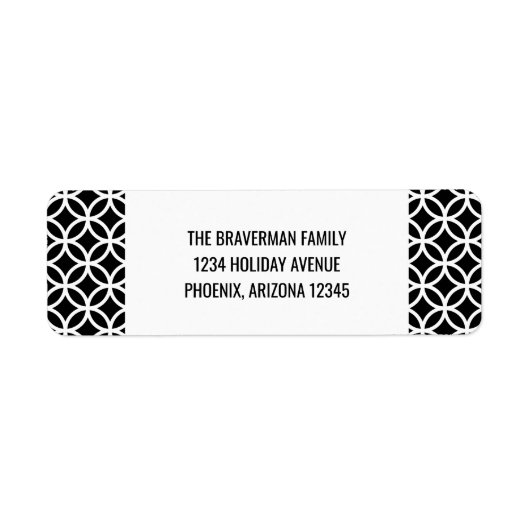Black Classy Diamond Holiday Address Labels (Vorne)
