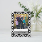 Black Classy Diamond Holiday Foto Postkarte (Stehend Vorderseite)