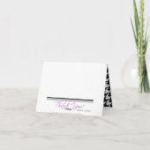 Black Classy Hahnentrittmuster Vielen Dank Karten (Rückseite)