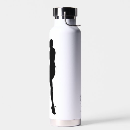 Black Classy Tennisspieler Personalisiert Trinkflasche (Links)
