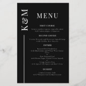 Black Clean Line Hochzeitmenü (Vorderseite)