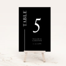 Black Clean Line Hochzeitsstimmung Tischnummer