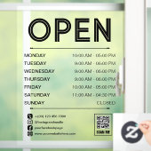 Black Clean Practice Öffnungszeiten Qr Code Fensteraufkleber (Zuhause)