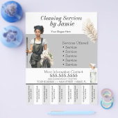 Black Cleaning Service Business Tee Off Flyer (Einzeln)