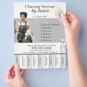 Black Cleaning Service Business Tee Off Flyer (Hand)