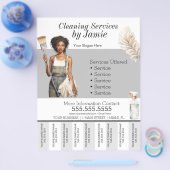 Black Cleaning Service Business Tee Off Flyer (Einzeln)